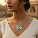 Load image into Gallery viewer, 925 Silver Abalone Shell Butterfly Pendant | Women's Jewelry Gift