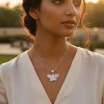 Load image into Gallery viewer, 925 Silver Butterfly Pendant for Women | Mother of Pearl