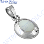 Load image into Gallery viewer, 925 sterling silver oval pendant with a smooth, polished surface, perfect for daily wear.