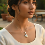 将图像加载到图库查看器中, 925 Silver Oval Pendant for Women | Daily Wear Necklace
