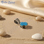 Load image into Gallery viewer, Colgante de cruz de piedra azul en plata 925 para mujer | Joyería religiosa