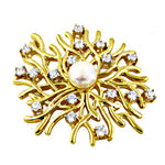 将图像加载到图库查看器中, gold plating Pearl & Diamond Brooch for Women | Fine Jewelry Gift