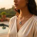 将图像加载到图库查看器中, 925 Silver Blue Topaz Teardrop Pendant for Women | Gift