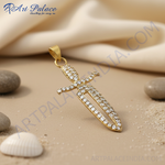 Load image into Gallery viewer, gold plating Dagger Pendant Necklace with Cubic Zirconia | Women's Gift