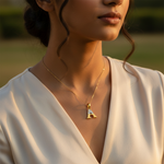 将图像加载到图库查看器中, gold plating Diamond Letter A Pendant | Personalized Jewelry Gift