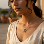 Load image into Gallery viewer, gold plating Diamond Initial M Pendant | gold plating Letter Necklace for Women