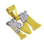 Load image into Gallery viewer, gold plating Diamond Initial M Pendant | gold plating Letter Necklace for Women