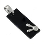 将图像加载到图库查看器中, Silver Bunny Pendant Black Onyx | Fashion Jewelry for Women