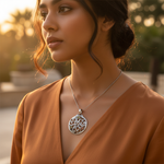 将图像加载到图库查看器中, 925 Silver Filigree Pendant with Gemstones for Women