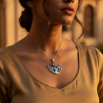将图像加载到图库查看器中, 925 Silver Egyptian Winged Pendant for Women | Moonstone Jewelry