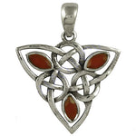 将图像加载到图库查看器中, 925 Sterling Silver Celtic Knot Pendant | Red Gemstone | Women's Jewelry
