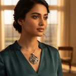 Load image into Gallery viewer, 925 Silver Celtic Cross Pendant | Green Gemstone | Religious Gift