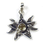 将图像加载到图库查看器中, 925 Silver Celtic Sun Pendant for Women | Gemstone Jewelry
