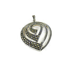 Load image into Gallery viewer, 925 Silver Marcasite Heart Pendant for Women | Gift Jewelry