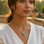 Load image into Gallery viewer, Emerald Cross Pendant | 925 Sterling Silver Necklace | Women's Gift