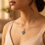 Load image into Gallery viewer, 925 Silver Emerald Pendant for Women | Gemstone Jewelry