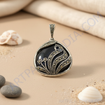 Load image into Gallery viewer, 925 Silver Onyx Pendant for Women | Marcasite Embellished Gift