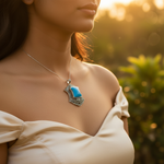 Load image into Gallery viewer, 925 Sterling Silver Turquoise Pendant for Women | Marcasite Jewelry
