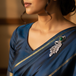 Load image into Gallery viewer, 925 Silver Dragon Pendant with Green Gem | Unique Jewelry for Men