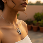 将图像加载到图库查看器中, 925 Silver Iolite Lotus Pendant Necklace | Women's Jewelry Gift