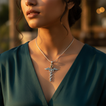 Load image into Gallery viewer, 925 Silver Caduceus Pendant for Women | Medical Jewelry Gift