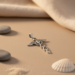 Load image into Gallery viewer, 925 Silver Caduceus Pendant for Women | Medical Jewelry Gift