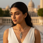 Load image into Gallery viewer, 925 Silver Medical Caduceus Pendant with Green Gemstone | Gift