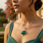 将图像加载到图库查看器中, 925 Silver Green Onyx Pendant for Women | Gemstone Jewelry