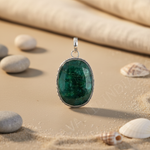 将图像加载到图库查看器中, 925 Silver Green Stone Pendant for Women | Gemstone Jewelry