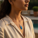 Load image into Gallery viewer, Silver Blue Gemstone Pendant | Sterling Silver Jewelry | Gift