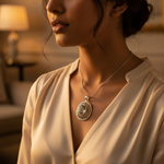 将图像加载到图库查看器中, 925 Silver Oval Cut Gemstone Pendant | Filigree Design