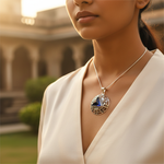 Load image into Gallery viewer, 925 Silver Blue Gemstone Pendant for Women | Triangle Jewelry