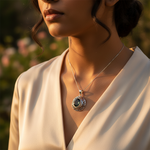 将图像加载到图库查看器中, 925 Silver Green Gemstone Pendant | Oval Cut | For Women