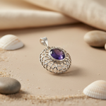 Load image into Gallery viewer, 925 Silver Amethyst Pendant for Women | Gemstone Jewelry