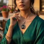 Load image into Gallery viewer, Colgante de cuarzo ahumado en plata 925 para mujer | Joyería con piedras preciosas