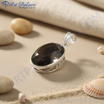 Load image into Gallery viewer, Colgante de cuarzo ahumado en plata 925 para mujer | Joyería con piedras preciosas