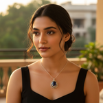 Load image into Gallery viewer, Colgante de plata con piedra preciosa azul para mujer | Art Palace Jewelry