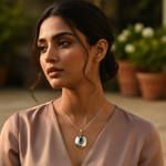 Load image into Gallery viewer, 925 Silver Black Gemstone Pendant Necklace for Women