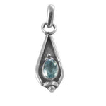 Load image into Gallery viewer, 925 Silver Blue Topaz Teardrop Pendant for Women | Gemstone Jewelry