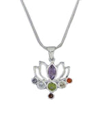 将图像加载到图库查看器中, 925 Silver Chakra Lotus Pendant Necklace for Women | Yoga Gift
