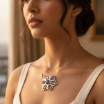 Load image into Gallery viewer, 925 Silver Chakra Flower Pendant for Women | Gemstone Jewelry