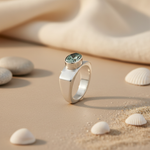 Load image into Gallery viewer, Silver Ring with Blue Gemstone for Women | Statement Ring