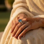 Load image into Gallery viewer, 925 Silver Blue Topaz Ring for Women | Pear Cut Gemstone