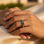 Load image into Gallery viewer, 925 Sterling Silver Ring with Blue Gemstones | Women's Jewelry