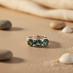 Load image into Gallery viewer, 925 Sterling Silver Ring with Blue Gemstones | Women's Jewelry