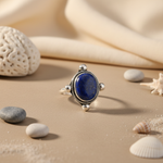 将图像加载到图库查看器中, 925 Silver Lapis Lazuli Ring for Women | Gemstone Jewelry