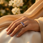 Load image into Gallery viewer, Silver Ring with Amethyst Gemstones | For Women | Gift