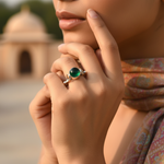 Load image into Gallery viewer, 925 Silver Green Gemstone Ring for Women | Daily Wear