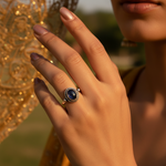 Load image into Gallery viewer, 925 Sterling Silver Black Stone Ring for Women | Gift Jewelry