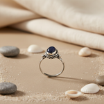 Load image into Gallery viewer, 925 Sterling Silver Black Stone Ring for Women | Gift Jewelry